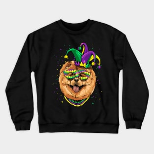 Chow Chow Dog Mardi Gras Crewneck Sweatshirt